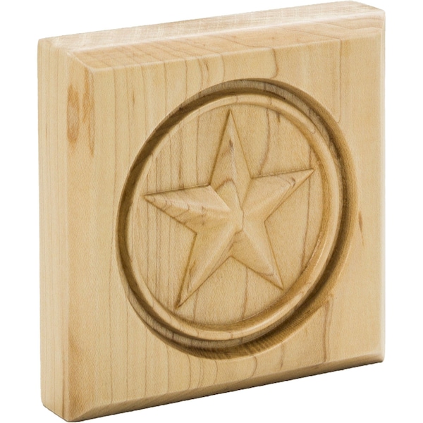 4 Wx7/8Dx4H Maple Star Rosette